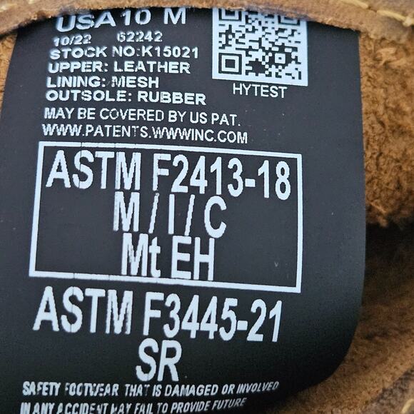 Hytest Ryder Wellington Steel Toe Safety Work Boots Mens Size 10 Brown Leather - Picture 3 of 16